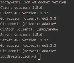 Docker version.